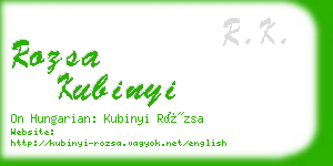 rozsa kubinyi business card